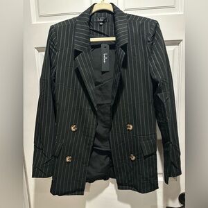Black and white stripe blazer